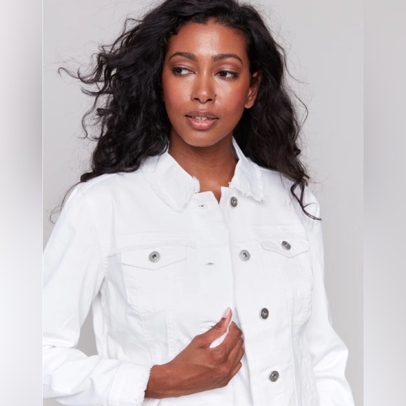 CHARLIE B Classic White Jean Jacket - Picture 3 of 4